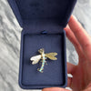 Vintage Large 14k Yellow Gold Opal Sapphire Fabulous Figural Dragonfly Brooch / Pin - Video showing the piece