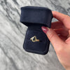 Vintage 14k Yellow Gold 1.49ct Dark Blue Sapphire Diamond Adorned Channel Set Bypass Halo Ring - Video showing the piece