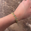 Vintage Heavy 14k Yellow Gold 1.67cttw Tanzanite Diamond Textured Link Bracelet - Video showing the piece
