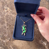 Vintage 14k Yellow Gold Jade Diamond Artistic Playful Squirrel Pendant - Video showing the piece