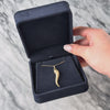 Vintage Italian Large 14k Yellow Gold Textured Cornicello Horn Pendant - Video showing the piece