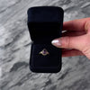 Vintage 14k Rose Gold Amethyst .296cttw Champagne & White Diamond Teardrop Ring - Video showing the piece