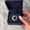 Vintage Large 14k White Gold 12.5cttw Aquamarine Sparkling Wreath Slide Pendant - Video showing the piece