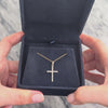 Antique 18k Yellow Gold & Platinum Rose Cut Diamond Diamond Milgrain Detailed Cross Pendant - Video showing the piece