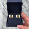 Vintage Large 14k Yellow Gold Onyx Modern Disc Stud Earrings - Video showing the piece