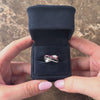 Vintage 14k White Gold Ruby Diamond Flowing Open Crossover Band Ring 8.00