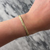 Vintage Italian 14k Yellow Gold Sleek Flat Patterned Textured Bracelet - Video showing the piece