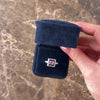 Vintage 18k White Gold Onyx Diamond Pink Sapphire Glittering Vibrant Square Ring - Video showing the piece