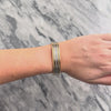 Vintage 14k Yellow & White Gold Gleaming Three Row Bangle Bracelet - Video showing the piece