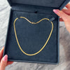 Vintage Italian 14k Yellow Gold Flat Argyle-Textured Herringbone Chain Necklace - Video showing the piece