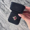 Antique 9k Rosy Yellow Gold Synthetic Ruby Natural Old Mine Diamond Ring - Video showing the piece