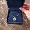 Vintage 14k Yellow Gold 4.78ct Aquamarine Diamond Swish Flourish Triangular Slide Pendant - Video showing the piece