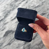 Vintage 14k Yellow Gold 3.15ct Blue Topaz Diamond Bright Accented Pear Ring - Video showing the piece