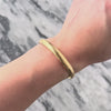 Vintage 14k Yellow Gold Elegant Brushed Bangle Bracelet - Video showing the piece
