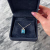 Vintage 10k White Gold 7.35ct Blue Topaz Diamond Vivid Checkerboard Rectangular Pendant - Video showing the piece