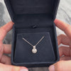 Vintage 14k White Gold .2ct Diamond Lovely Swirling Bezel Solitaire Pendant