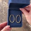 Vintage Italian 14k Yellow Gold Oval Diamond Cut Pyramid Hoop Earrings - Video showing the piece