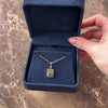 Vintage 14k Yellow Gold .76cttw Blue Blue-Green Sapphire Elegant Rectangular Filigree Pendant - Video showing the piece