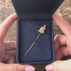 Antique 14k Yellow Gold & 10k Rosy Yellow Gold Ruby Old Mine Diamond Pearl Enamel Stickpin