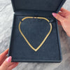 Vintage Italian 14k Yellow Gold Elegant Patterned Flat Chain Chevron Necklace - Video showing the piece