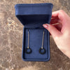 Antique 14k Yellow Gold Onyx Geometric Faceted Cable Chain Drop Dangle Earrings - Video showing the piece