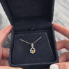 Vintage 14k White Gold Citrine Aquamarine Diamond Swooping Pear Twin Pendant