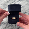 Vintage 14k Rosy Yellow Gold .26ct Old Mine Cut Diamond Wide Band Ring - Video showing the piece