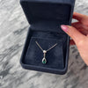 Vintage 14k White Gold 1.9ct Teal Tourmaline Diamond Raindrop Dangle Slide Pendant - Video showing the piece