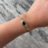 Antique Art Deco 18k Yellow Gold & Platinum 3.78ct Dark Blue-Green Sapphire .77cttw Old Mine Cut Diamond Incredible Milgrain Navette Elegance Bracelet - Video showing the piece