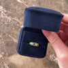 Antique Victorian English 18k Yellow Gold Blue Synthetic Sapphire Natural Old Mine Cut Diamond Sparkling Multi-Prong Line Ring - Video showing the piece