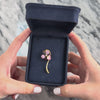 Antique Art Nouveau 14k Yellow Gold Diamond Enamel Iris Flower Brooch / Pin