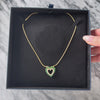 Vintage 14k Gold 1.9cttw Emerald 0.704cttw Diamond Haloed Heart Necklace - Video showing the piece