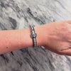 Vintage Portuguese 18k White Gold 5.21cttw Sapphire Diamond Buckle Bracelet - Video showing the piece