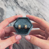 Vintage 14k Yellow & White Gold Diamond Ridged Cross-Cross Hoop Earrings - Video showing the piece