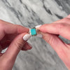 Antique Art Deco 14k White Gold Synthetic Ruby Natural Turquoise Flip Ring 6.00