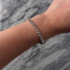 Vintage Italian 10k White Gold Diamond Cut Adjustable Bead Bracelet - Video showing the piece