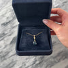 Vintage 14k & 10k Yellow Gold 2.73ct London Blue Topaz Checkerboard Solitaire Twist Dangle Pendant - Video showing the piece