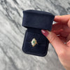 Vintage 14k Yellow Gold Old Mine Cut Diamond Emerald Flashing Stacked Navette Ring - Video showing the piece
