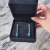 Vintage 14k White Gold 11.16cttw Topaz Cascading Blues Earrings - Video showing the piece