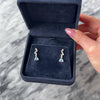 Vintage 14k White Gold 1.2cttw Aquamarine Diamond Bubble Drop Stud Earrings