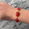 Antique 14k Yellow Gold 60cttw Carnelian Incredible Carved Floral Bracelet - Video showing the piece