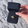 Vintage 14k Yellow Gold Emerald Diamond Bypass Ring - Video showing the piece