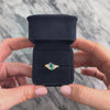 Vintage 14k Yellow Gold .82ct Blue Topaz Ribbed Diagonal Pear Ring - Video showing the piece