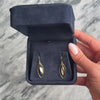 Vintage Lightweight 14k Yellow Gold Funky Double Navette Dangle Earrings - Video showing the piece