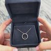 Vintage 14k White Gold .63ct Dark Blue Sapphire Diamond Glittering Round Pendant