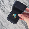 Vintage 14k Yellow Gold 2.6ct Blue Topaz Satin Marquise Bypass Ring - Video showing the piece