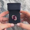 Vintage Heavy Platinum 17.16ct Pink Tourmaline 1.01cttw Diamond Sparkling Diagonal Burst Cocktail Ring - Video showing the piece