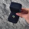 Vintage 10k Yellow Gold 1.5ct Blue Topaz Diamond Bright Pear Ring - Video showing the piece