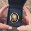 Antique French 18k Yellow Gold Outstanding Oversized Museum Quality Micromosaic Floral Brooch / Pin - Video showing the piece