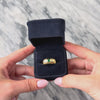 Vintage 18k Yellow Gold Emerald Diamond Modern Ribbed Shoulder Band Ring - Video showing the piece